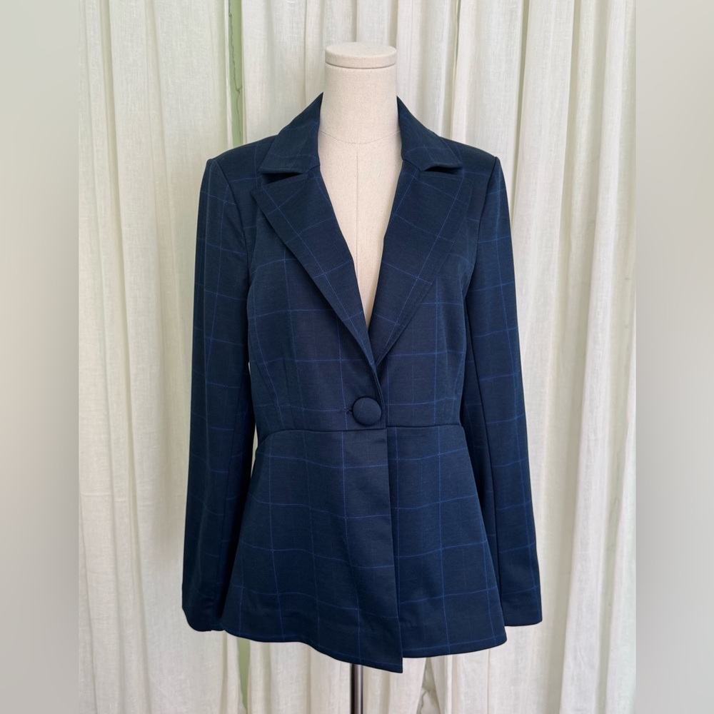 CAbi I 5475 Dark Blue Checkered Blazer - Picture 2 of 11